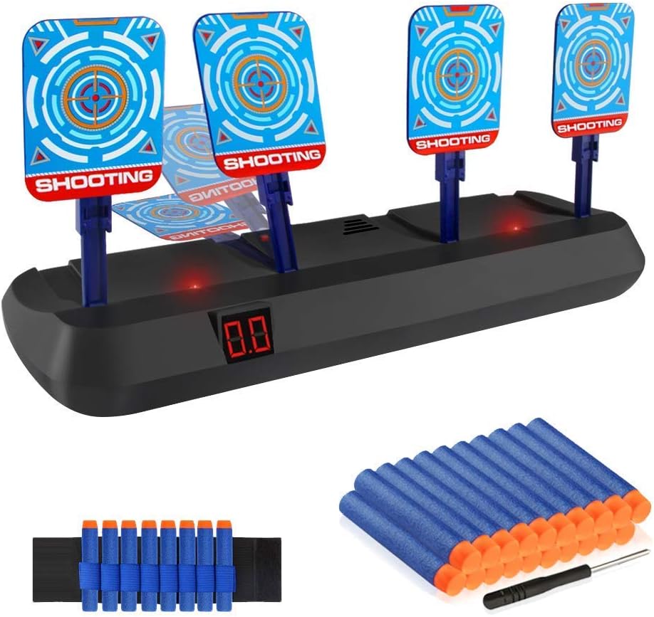 Electronic Digital Target, Auto Reset Electric Shooting Scoring Target with Light & Sound Effect Toys Gifts Gadgets Indoor Outdoor Games for Kids Boys Girls Toddlers Teenager